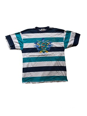 Vintage Excalibur Las Vegas Shirt Adult L/XL RARE Casino Dragon Striped 90s Mens
