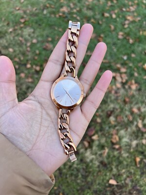 Michael Kors Slim Runway Women's Watch gold/brown | eBay