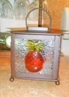 Metal & Glass Candle Holder~ Pineapple On Glass *Hanging or Tabletop (Brand New) — photo 1