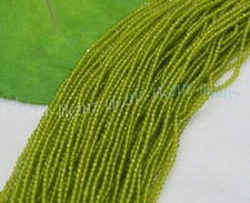 Wholesale 10 Strands 2MM Natural Peridot Gemstone Faceted Round Loose Beads 15"