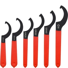 Mdvora 6pcs Coilover Spanner Wrench Set, C-Shape Shock Spanner Hook Wrench To...