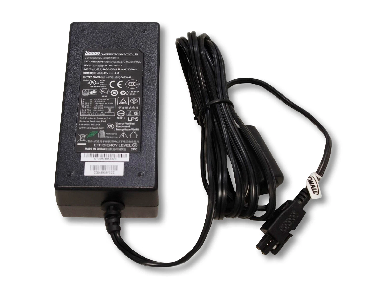 2-PIN Original SonicWall Power Supply SYS1359-3612-T3 Adapter