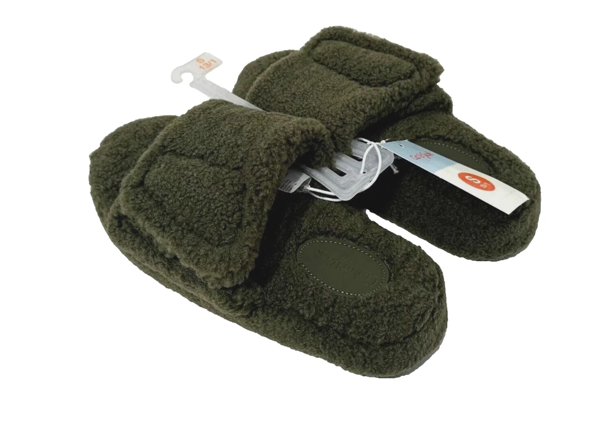 Cat Jack Boys Olive Green Ace Adjustable Slide Slippers Small