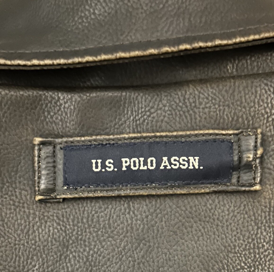 Official U.S POLO ASSN. Men’s Size XXL Black Vintage Vinyl Jacket Leather Like Official U.S POLO ASSN. Men’s Size XXL Black Vintage Vinyl Jacket Leather Like