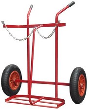16'' PNUEMATIC TYRE TWIN OXYGEN & ACETYLENE CYLINDER GAS TROLLEY FULL SIZE 
