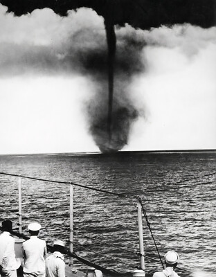 US Navy - Water Spout Tornado in Ocean (circa 1930) - 17'' x 22'' Fine Art Print