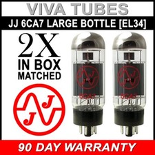 New JJ Tesla 6CA7 Fat Bottle EL34 PLATE CURRENT Matched Pair 2 Vacuum Tubes