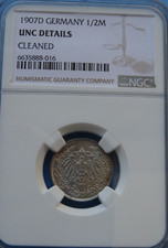 DR Silbermünze1907 D 1/2Mark UNC Det! Preisvorschlag möglich!