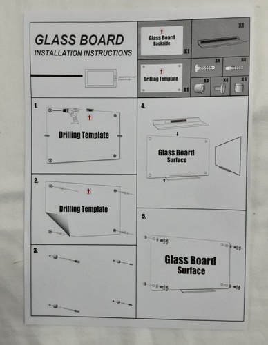 New, 24” x 18” White QUEENSLINK Frameless Glass White Board - Picture 5 of 10