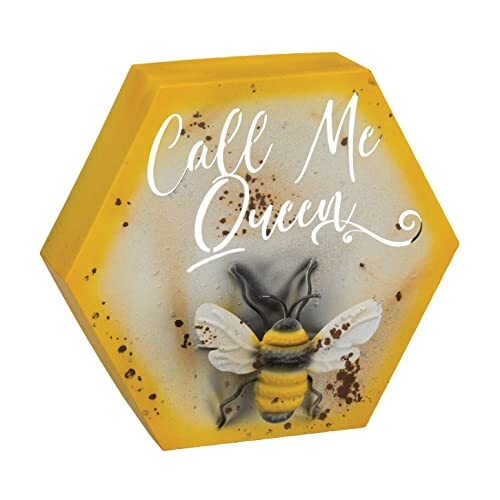 Call Me Queen Bee Honeycomb Metal Wall Decoration 8.25 x 3.5 x 7.5 Inch
