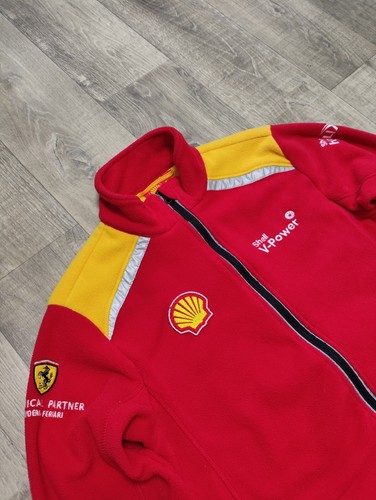 Ferrari Vintage Full Zip Fleece Red Unisex Jacket Sweater Size S - Picture 3 of 8