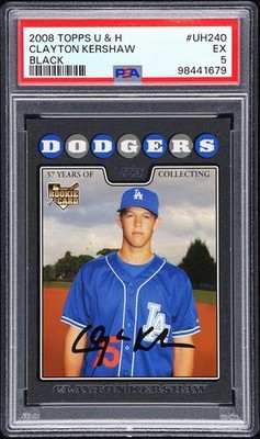 Clayton Kershaw 2008 Topps Update Black UH240 Dodgers Rookie RC /57 PSA 5
