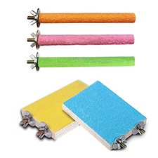 5 Pcs Parrot Perch Stand,Natural Wood Bird Perch Stand Platform Paw Pattern:C