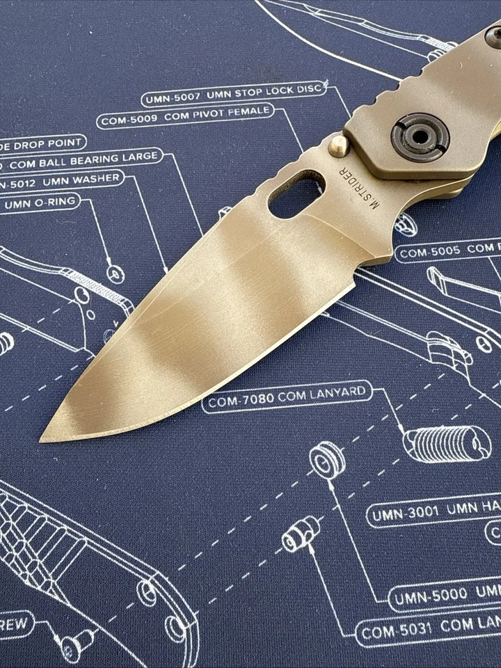 Strider SNG Completo Titanio Tigre Fantasma Despojado Daga Grind Magnacut Foto 3 de 4