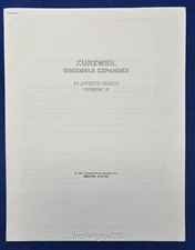Original Kurzweil Ensemble Expander Players Guide Version 1.0