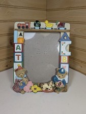 Teddy Bear Baby Picture Frame 4.5  6 Pic Size. Desk And Walk Mounts