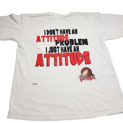 Vtg 90s Attitude Problem T-Shirt Men s XL Same Game New Rules Basketball Nutmeg