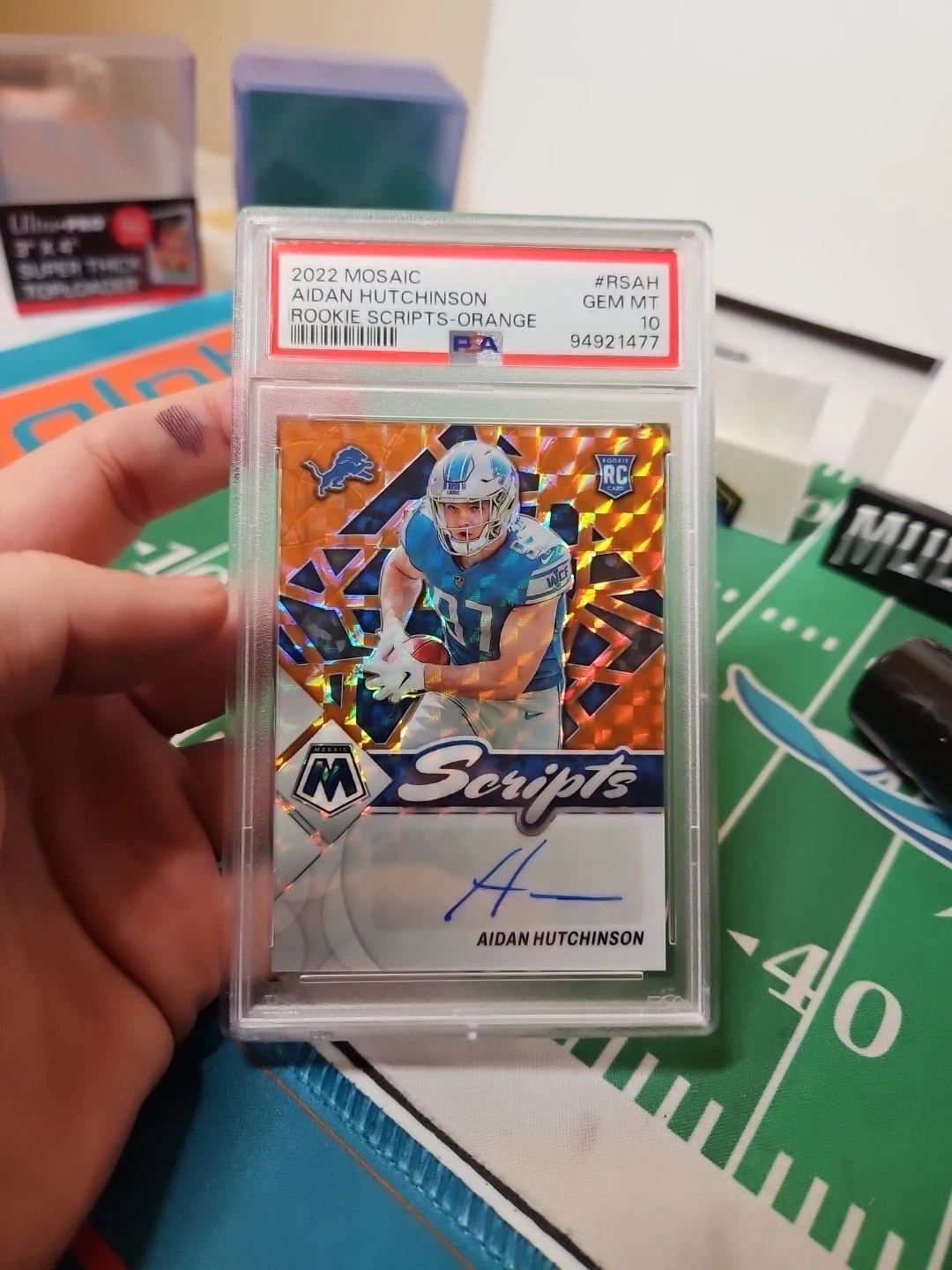 Aidan Hutchinson Panini Mosaic Rookie Scripts #RSAH Orange