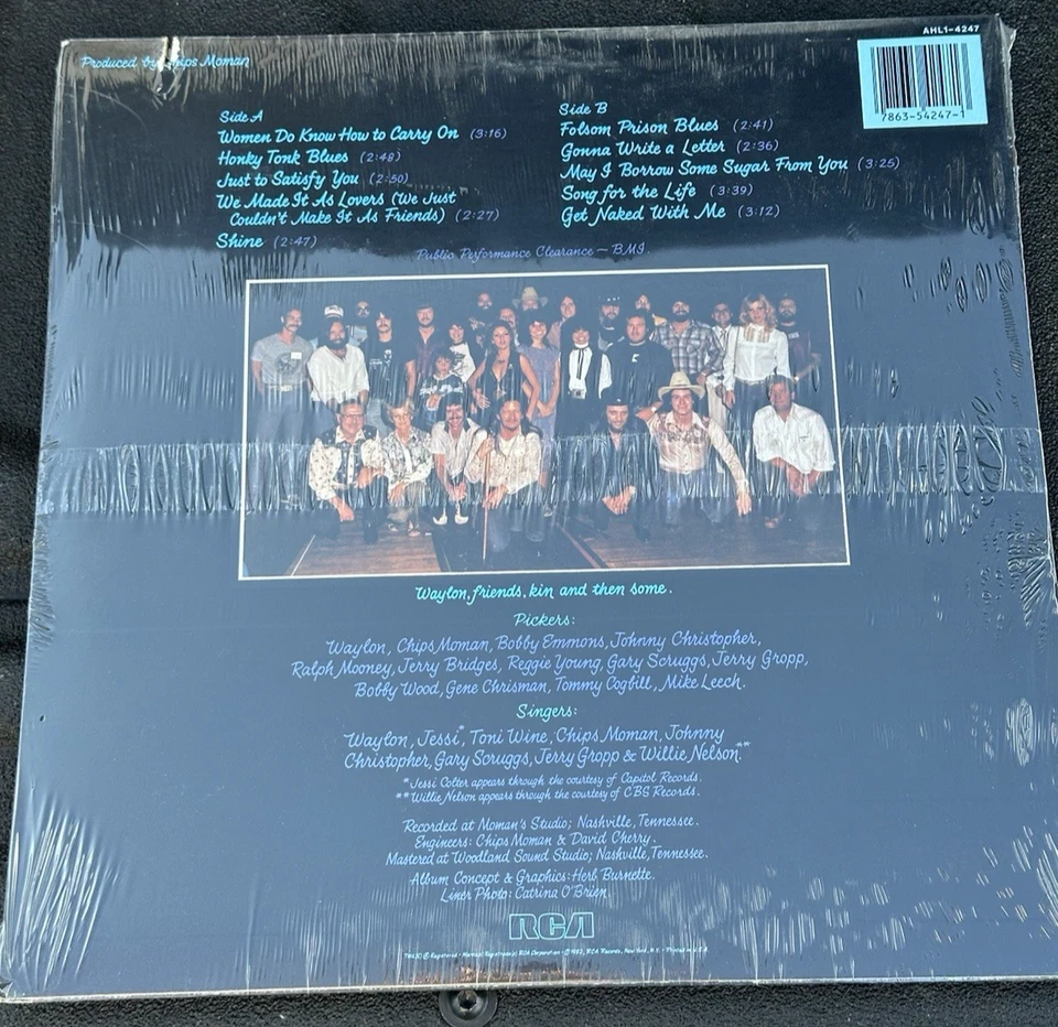 NEW Waylon Jennings Black on Black LP Sealed 1982 RCA Country Vinyl Defect - Image 2 of 4