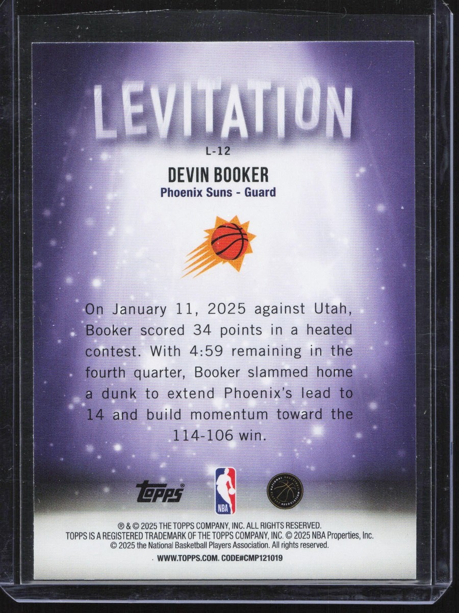 2025-26 Topps Basketball Devin Booker Levitation Holo Foil Insert