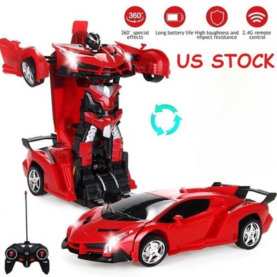 Remote Control Car Transforming Robot Toy RC Cars Xmas Gifts for Kids Boys Girls