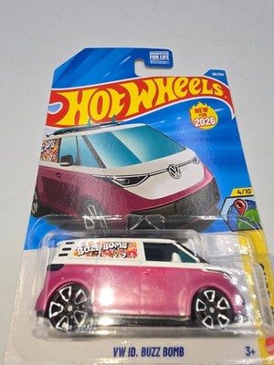 Hot Wheels VW ID Buzz Bomb HW Euro 86/250 Pink White Diecast Car Collectible Toy