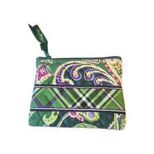 Vintage Vera Bradley Coin Purse Retired Chelsea Green Paisley Plaid