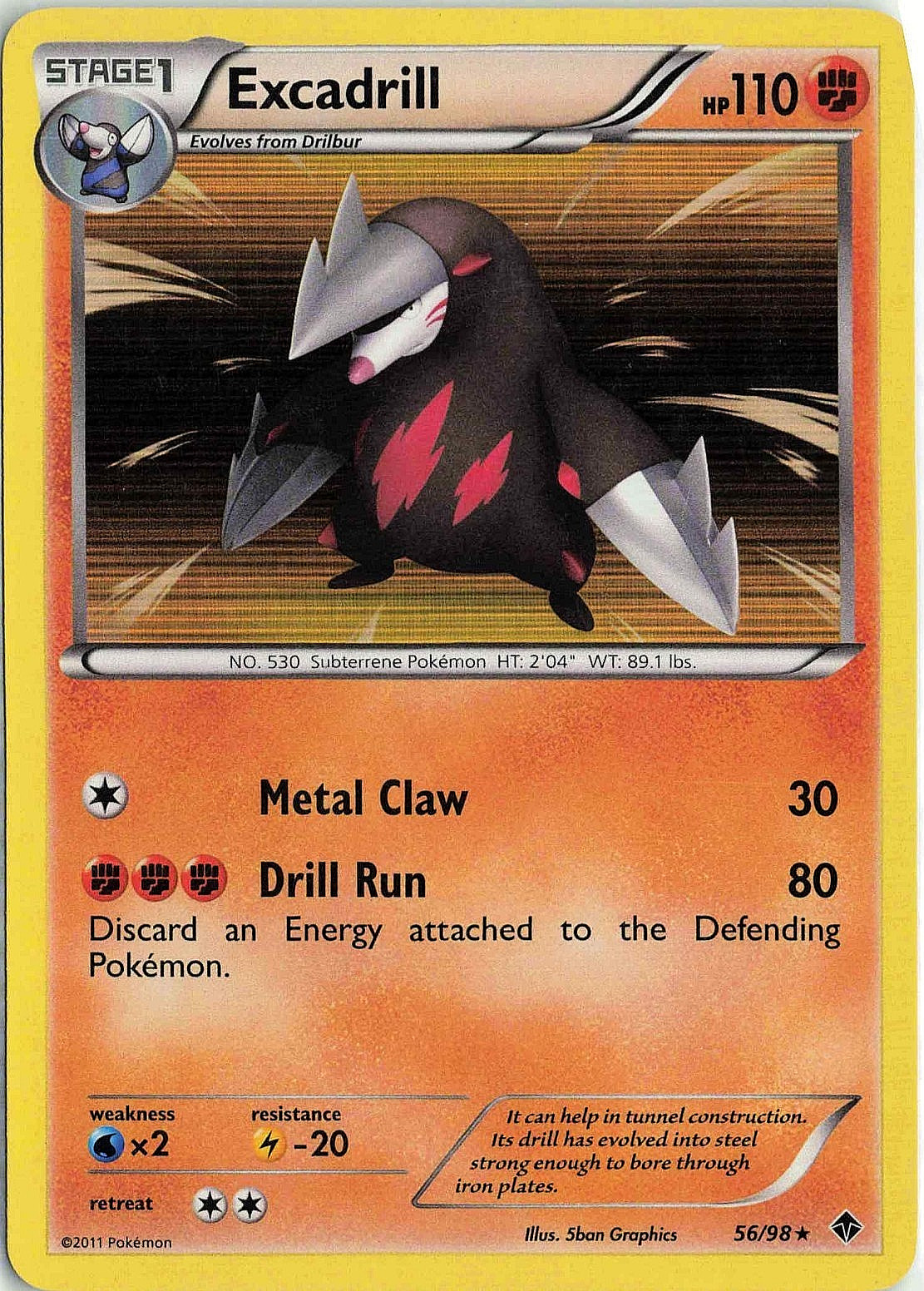 Excadrill 56/98 Emerging Powers Holo Rare Pokemon Card LP