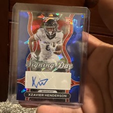 2025 Prizm Draft Picks Xzavier Henderson RC Auto Blue Cracked Ice /149 Bearcats