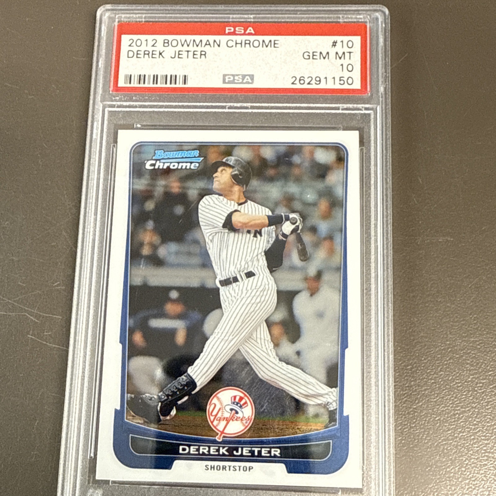 2012 Bowman Chrome Derek Jeter #10 NY Yankees Legend HOF PSA 10 view 1