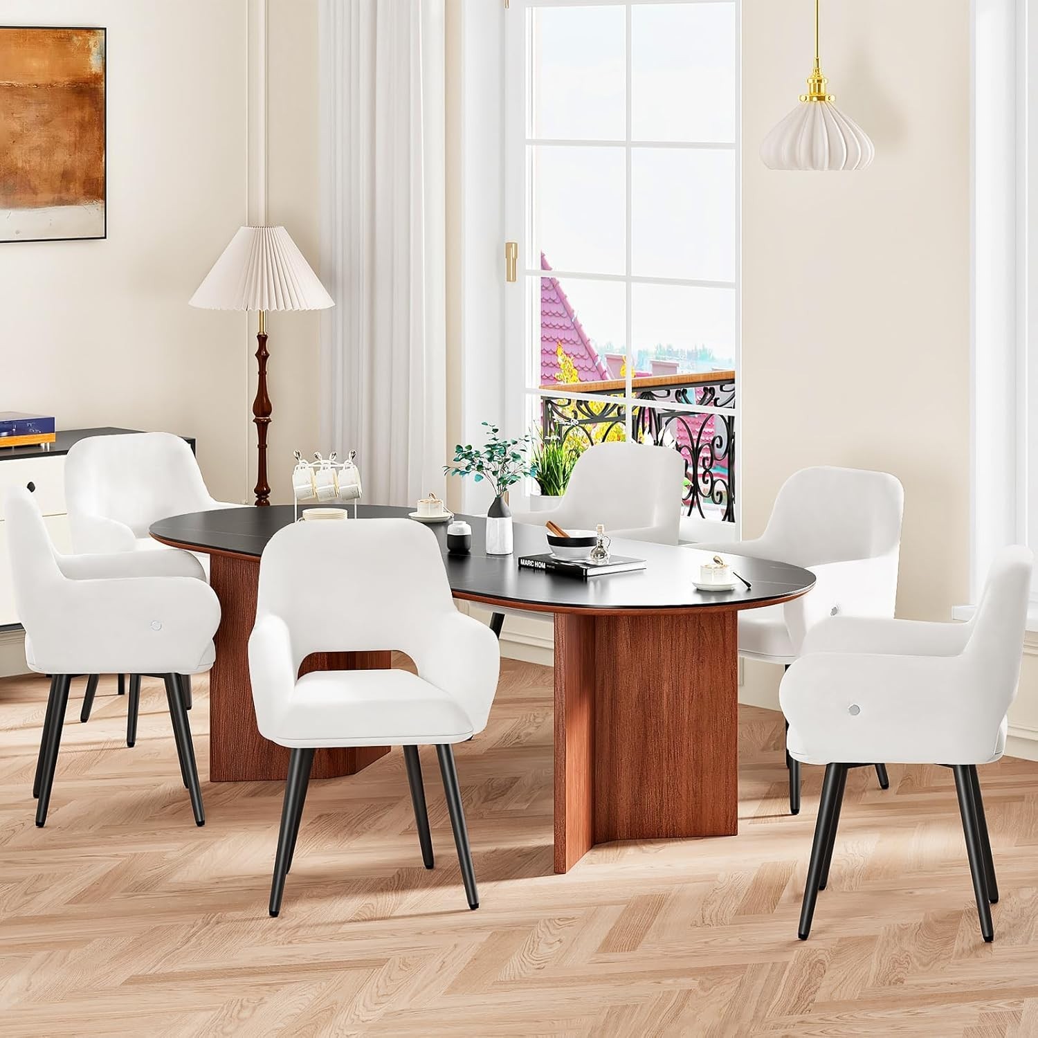 S Set Of 2, Kitchen Chairs With Soft Arms, Modern Upholstere