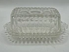 Vintage Art Deco Hazel Atlas Clear Glass 1/2 Stick Covered Butter Dish No Chips