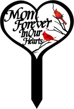 Memorial Grave Markers Heart Memorial Plaque Stake Metal Cemetery Memorial Mom