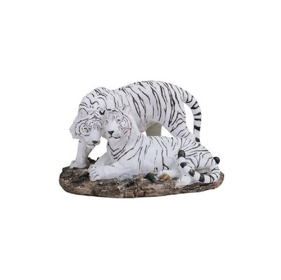 ICE ARMOR 11'' W White Tiger Couple Wild Animal Figurine