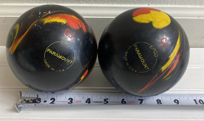 EPCO Duckpin- Paramount Marbleized - Black, Red & Yellow  (with engraving) 2PK