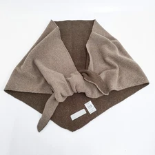 audrey and john wad Triangle Stole Wool Nylon stole Beige brown 5-1203T♪
