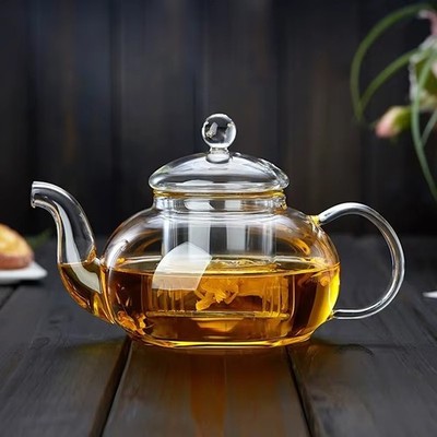 JUSTINLAU Borosilicate Glass Teapot w/ Infuser, Heat-Resistant 400-1000ml