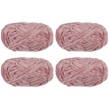 4pcs Velvet Yarn Soft Chenille Yarn 4x100g/14.1oz 347yds Pale Mauve