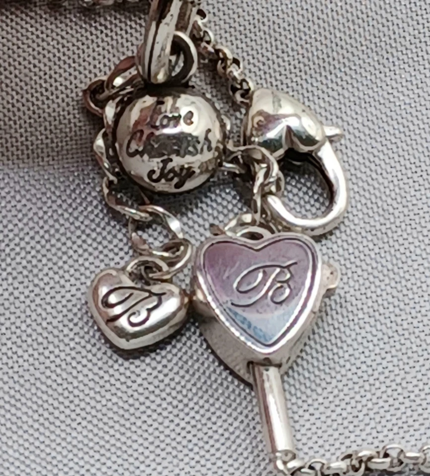 Collar Colgante Cristal Azul Brighton "Amor, Apreciar, Alegría" En Reverso 15-17.5" Foto 4 de 4