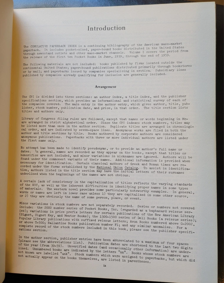 Cumulative Paperback Index 1939-1959 A Bibliographic Guide Reginald BIBLE OF PBs - Image 3 of 4