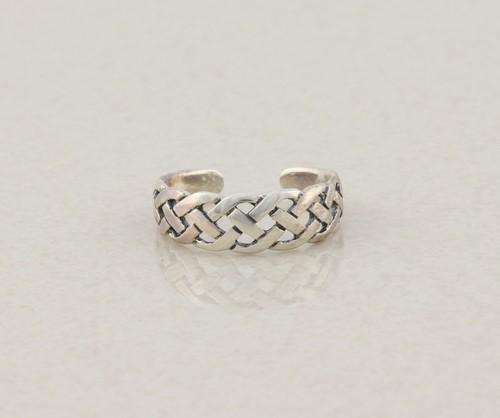 Sterling Silver Weaved Braided Knot Band Ring or Toe Ring Size 3 Adjustable