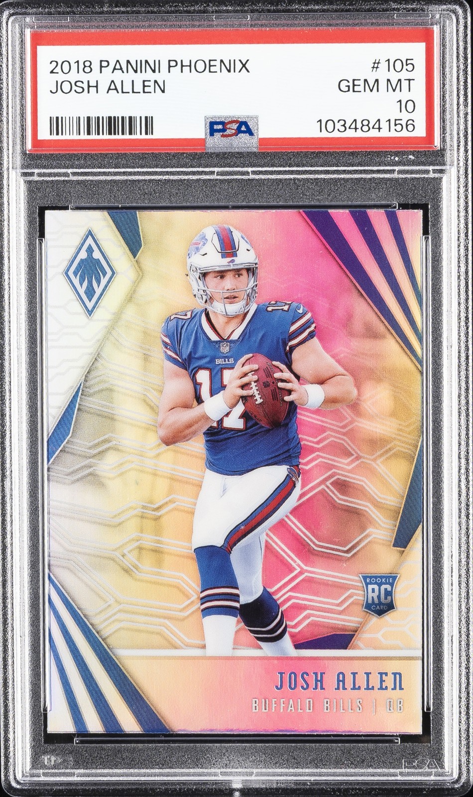 2018 PANINI PHOENIX #105 JOSH ALLEN ROOKIE RC PSA 10