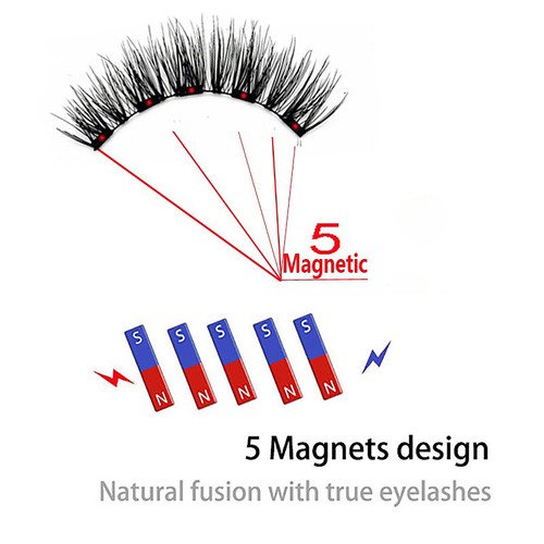 No Glue Natural Look Lashes , 1 Pair Lumentes Magnetic Eyelashes for Travel - Foto 10 di 11