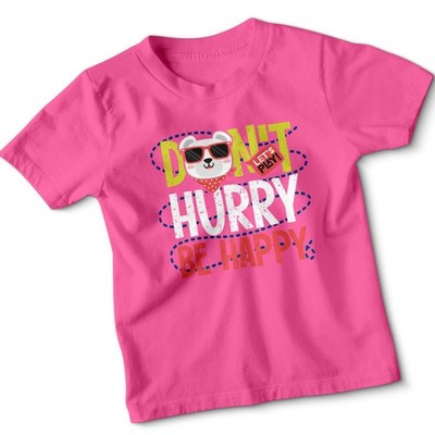 Don'T Hurry Be Happy Typografie mit Bär Kinder Tshirt Kunst Mode Design