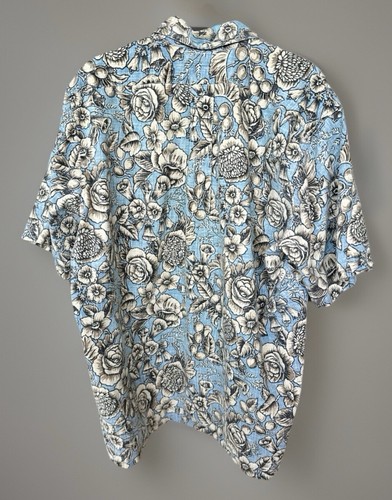 Reyn Spooner Herren Hawaiihemd blau braun Blumen Pull Over Viertelknopf XXL* - Bild 15 von 16