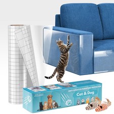 Anti-Cat Scratch Furniture Protector - Clear Vinyl Couch Protector from Cat C...