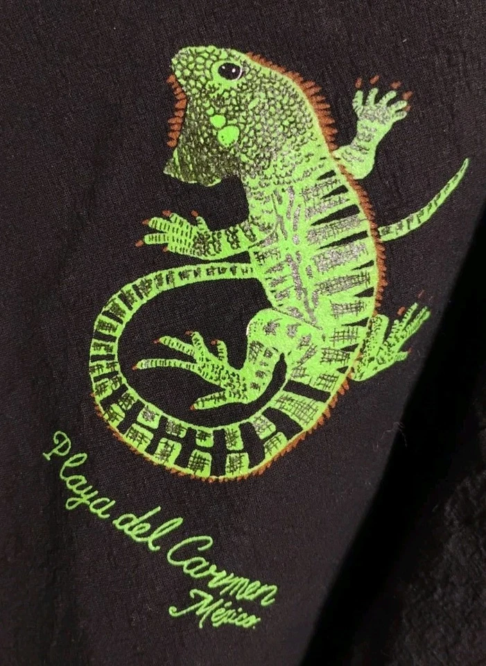 Playa del Carmen México Hombres Talla Grande Iguana Playa Chaqueta Sudadera con Capucha Foto 3 de 4
