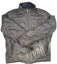 Massimo Dutti Reversible Quilted Leather Jacket Size 42-44" Chest XL VGC