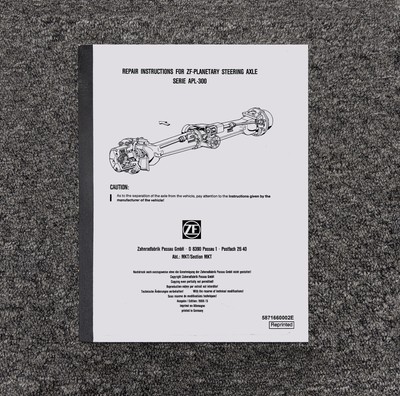 ZF APL345 APL-345 Planetary Steering Axle Shop Service Repair Manual