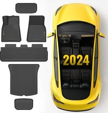 TPE 6PCS Floor Mats Truck Cargo Liner Compatible with Tesla Model Y 5-Seat